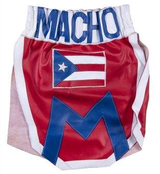 Hector Macho Camacho Fight Worn Macho Shorts with Peurto Rican Flag (Manager Provenance)
